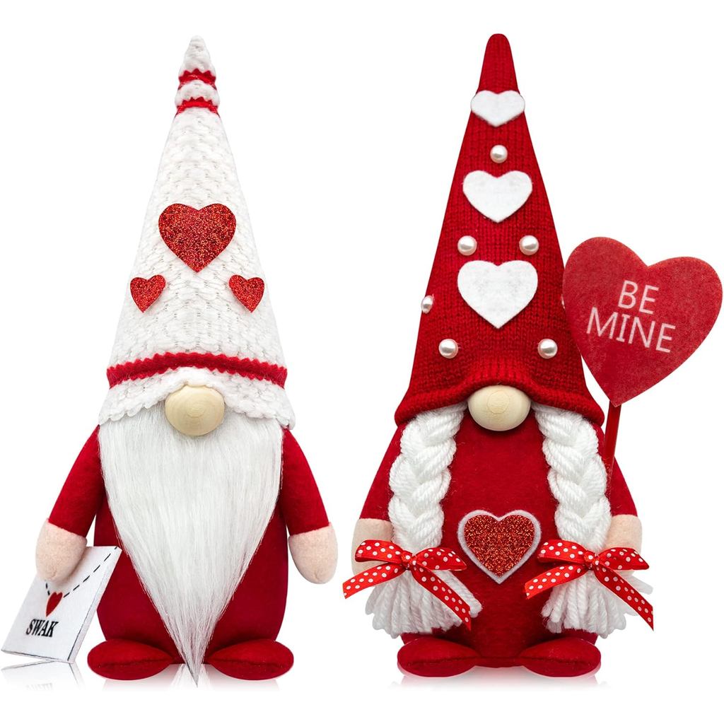 CRCZK Ngày Lễ Tình Nhân Gnomes, 2 Gói Đồ Trang Trí Ông Bà Valentine Gnomes Cho Gia Đình - Đồ Trang T