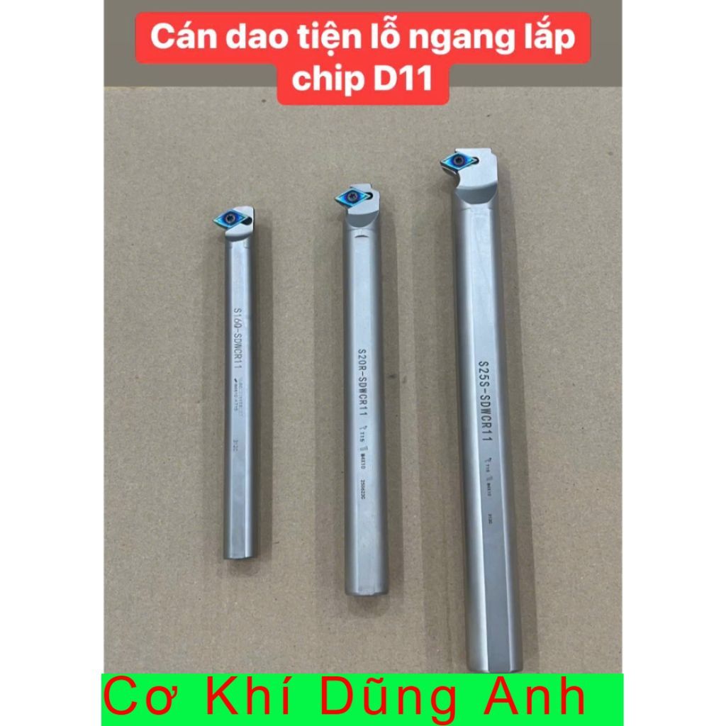Cán dao tiện lỗ lắp chip D11 bằng thép trắng chống rung độ bền cao