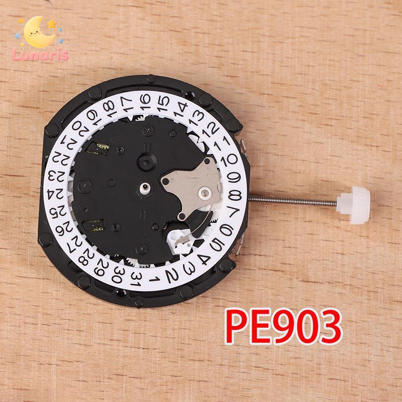 Lunaris PE903 Phong trào Sunon Pe90 Trung Quốc Ligne Thạch Anh Ba Tay Với 3 Mắt Ngày Chronograph Nhỏ