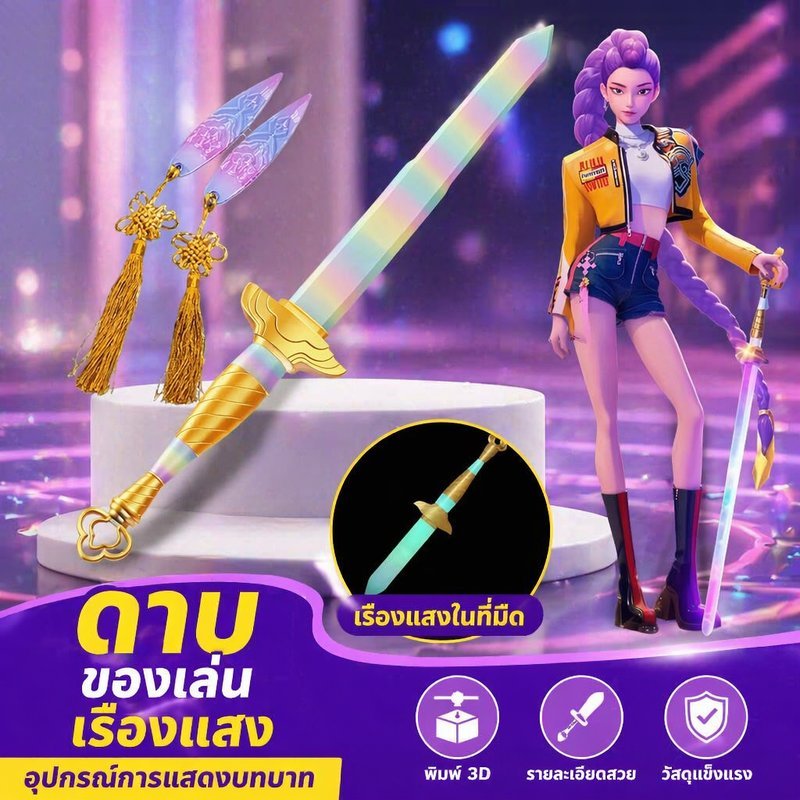 Thanh Kiếm Đạo Cụ Cosplay Kpop Demon Hunters Đồ Chơi 3d In Sưu Tập Nhập Vai Chơi