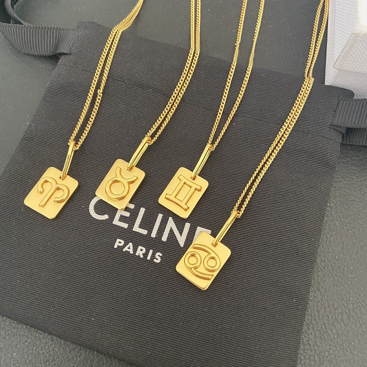 Summer New12Zodiac sign pendant necklace, versatile for layering, Korean minimalist street style