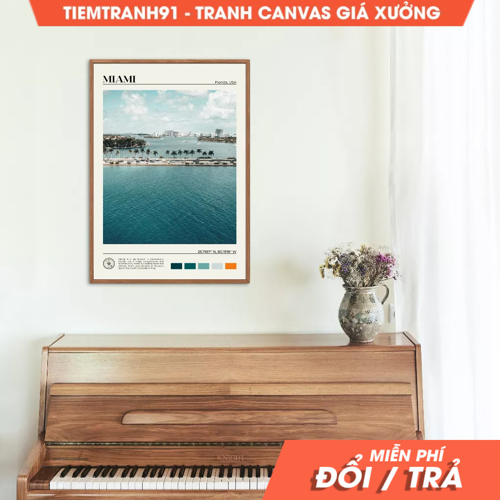 Tranh treo tường, Oil Paint, Miami Wall Art, Miami Poster, Miami Photo, Miami  Wall Decor, Florida P