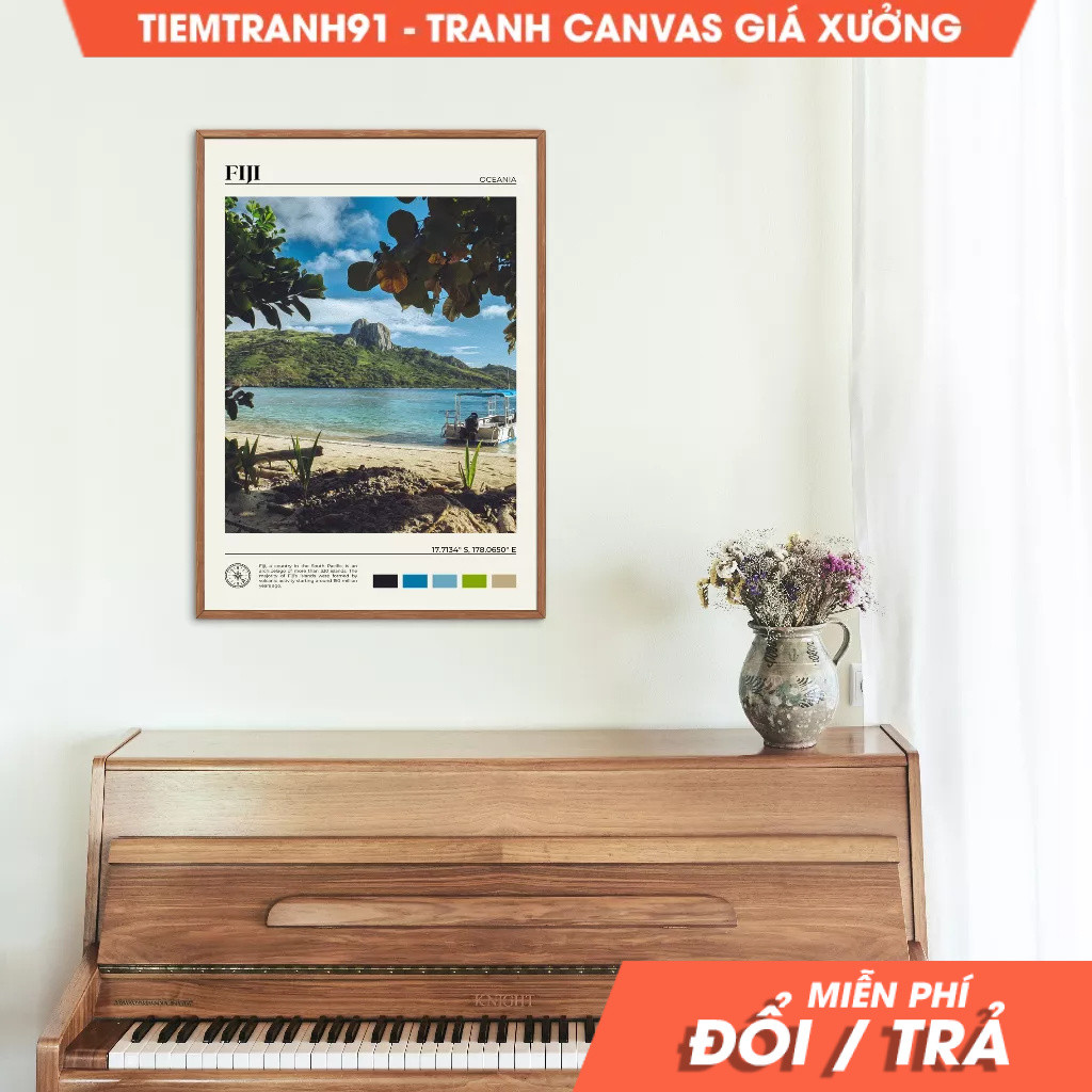 Tranh treo tường, Oil Paint, Fiji Wall Art, Fiji Poster, Fiji Photo, Fiji Wall Decor, Oceania Poster