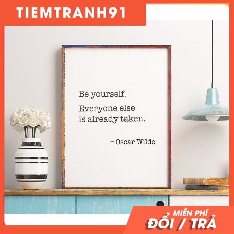 Tranh in cao cấp | Typography-Oscar Wilde Quote, Motivational Print 41 , tranh canvas giá rẻ