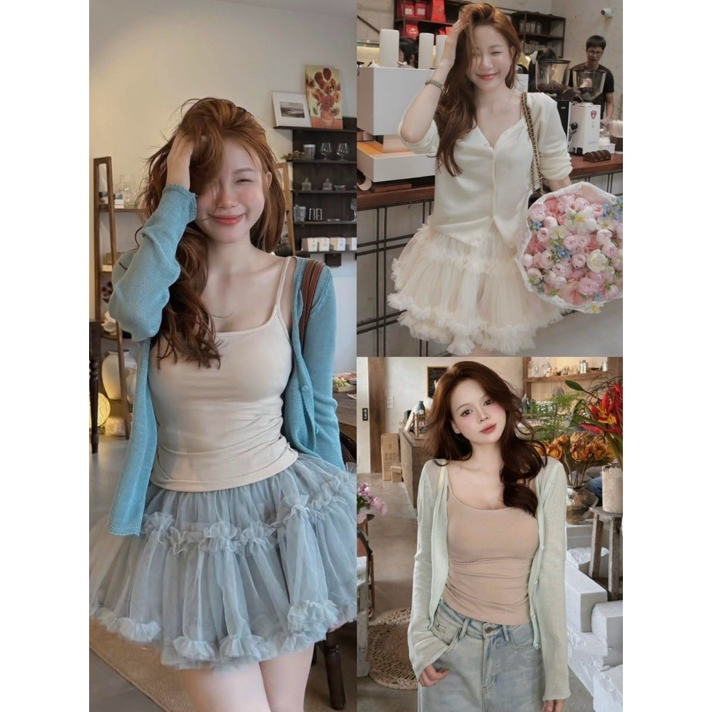 ÁO KHOÁC NGOÀI ÁO CARDIGAN LEN MỎNG HÀNG QUẢNG CHÂU TONE MÀU BASIC - DÀNH CHO NỮ | BigBuy360 - bigbuy360.vn