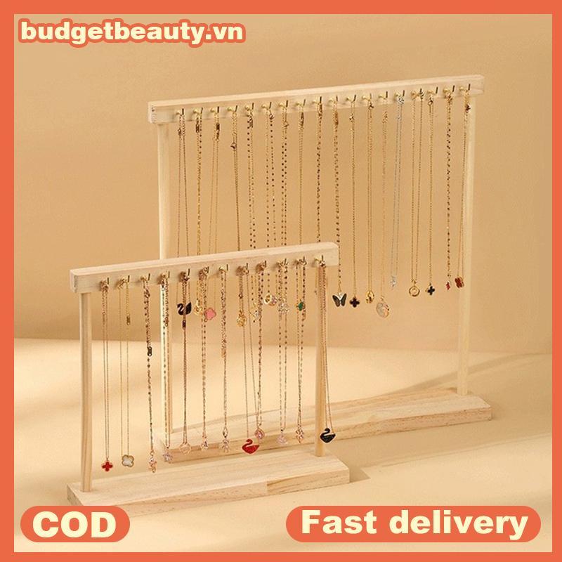 Đế sắp xếp trang sức bằng gỗ BUDGET cho dây chuyền, bông tai, vòng tay.