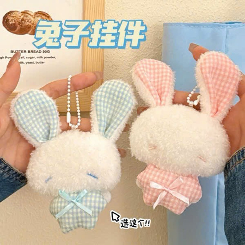 [ tổng kho sỉ ] Móc khoá thỏ mắt hí treo balo túi xách, ghim cài xinh xắn 12cm