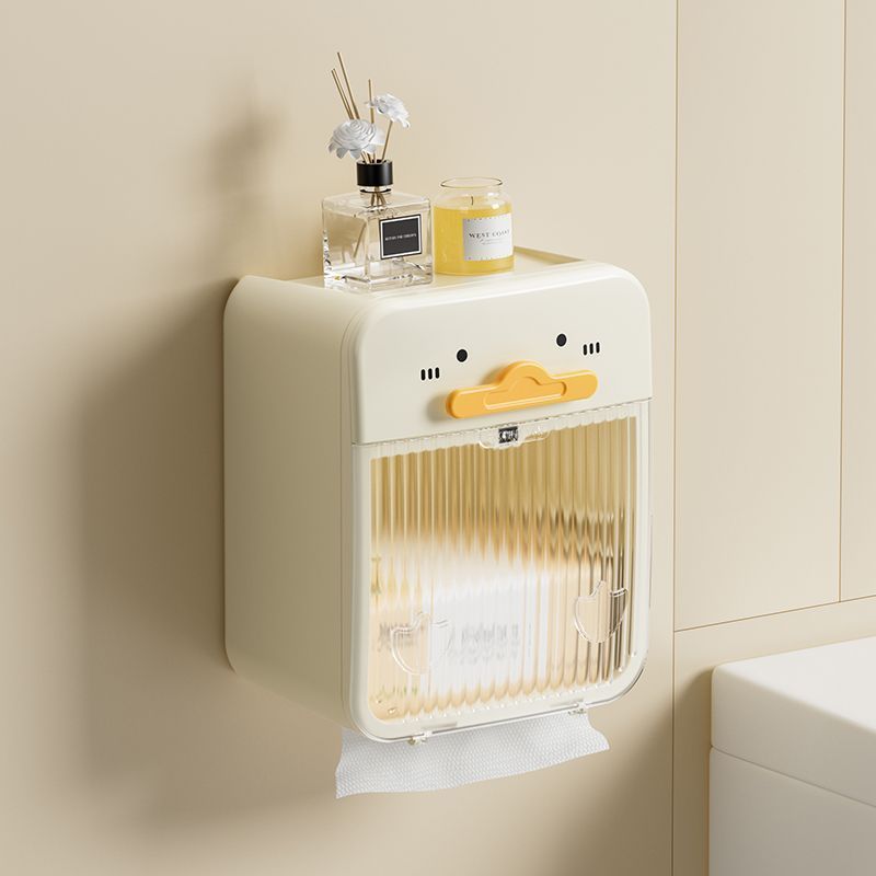 Bathroom shelf with double-layer tissue box, wall-mounted, no drilling required7et Waterproof and tr