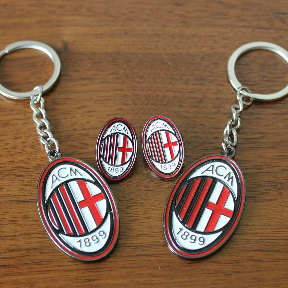 AC MILAN AC MILAN Quạt Bóng Đá Hàng Hóa Quà Tặng Đội Logo Xe Móc Khóa Trâm Huy Hiệu Đồ Trang Trí