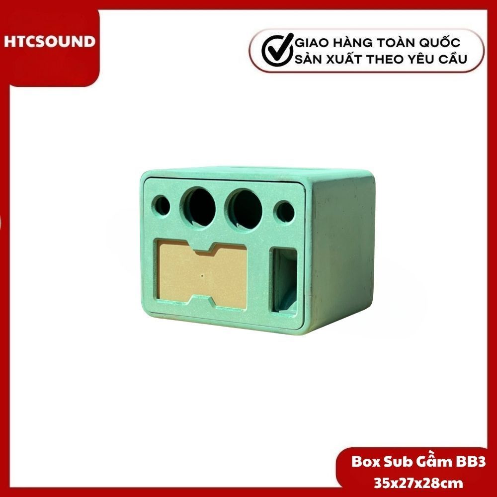 Box Loa 2.1 Dáng Sub Gầm BB3, 2 mid 3inch Có Tặng Kèm Mica Ngăn Sub, Thông Hơi Gỗ Góc Bo Cong