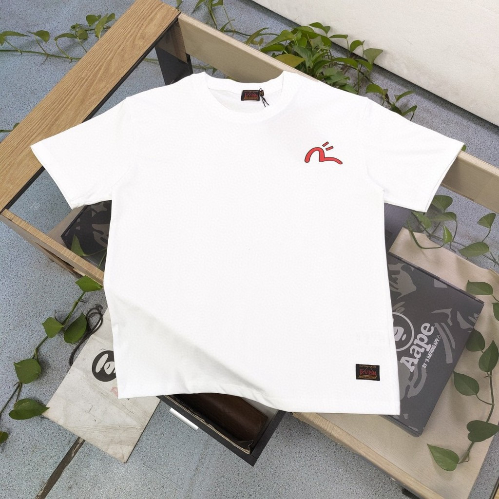 EVISU / God of Fortune 2026 Áo thun ngắn tay cổ tròn phong cách cặp đôi phong cách nam phong cách ng