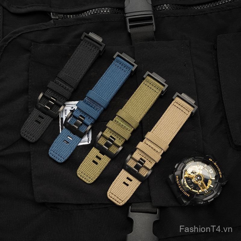 16mm Dành Cho GA100 GA120 GA700 GA900 GA2100 Vuông Nylon Dệt Dây Đeo Đồng Hồ Thoáng Khí Cổ Tay Phù H