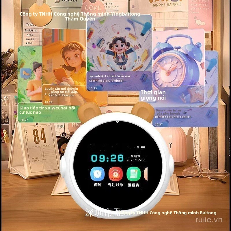 Đồng hồ báo thức AI Zhixue mới Robot Xiaozhi AI Câu hỏi trẻ em Đồ chơi AI Đối thoại thông minh Robot