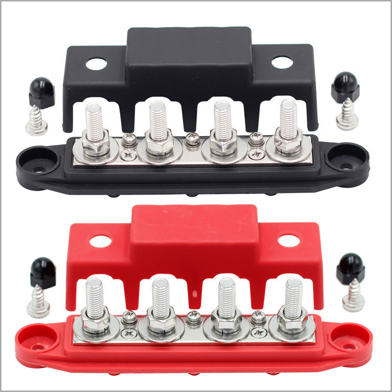 RV Du Thuyền Tàu Bus 4 Kênh Bus 48V250A Đồng Stud Dây Đỏ Đen Stud Khối Phân Phối