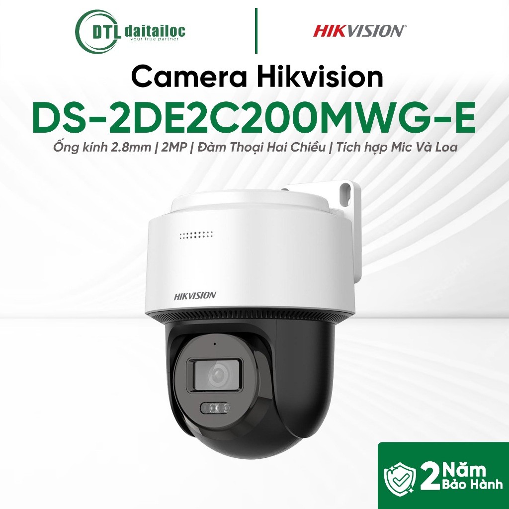 Camera Ngoài Trời Hikvision DS-2DE2C200MWG-E (2MP/IP/Đàm Thoại 2 Chiều/Khe Thẻ Nhớ/PoE) | Chính Hãng