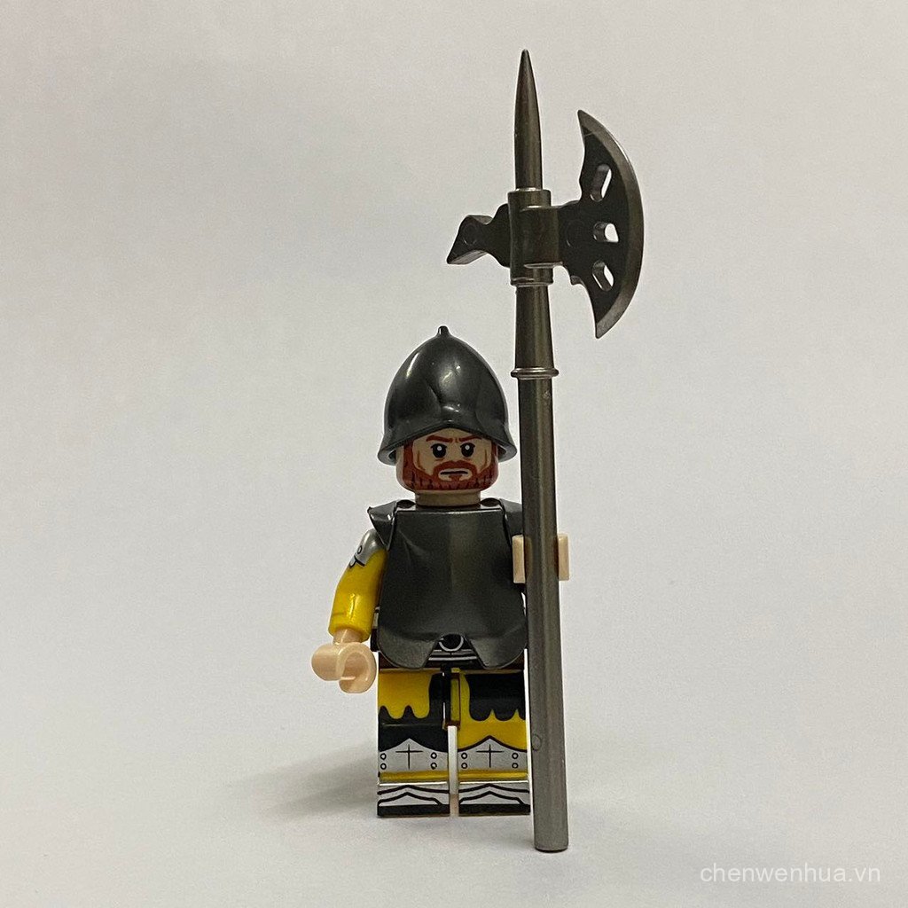 Thời Trung Cổ Lâu Đài Hiệp Sĩ MOC Hiệp Sĩ Khối Xây Dựng Minifigure Bốn Mặt In Core Yuezhida 7Y7A