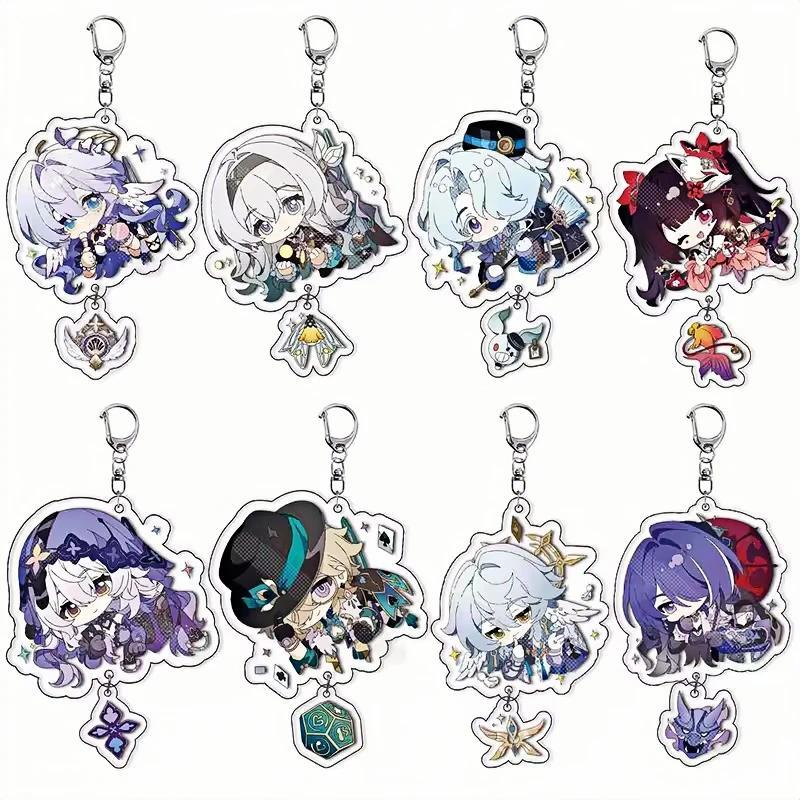Anime Móc khóa Honkai: Star Rail Robin Aventurine Firefly Acheron Black Swan móc khoá Game Accessori