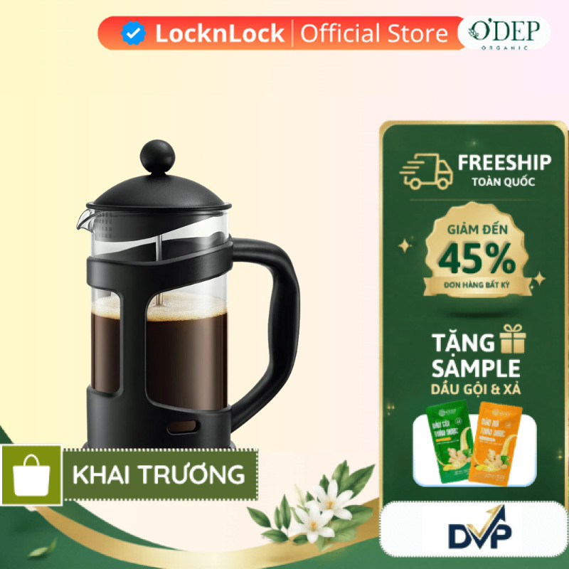 Bình pha trà cafe 800ml LocknLock French Press Chính hãng LLG018   - SHOP DVP