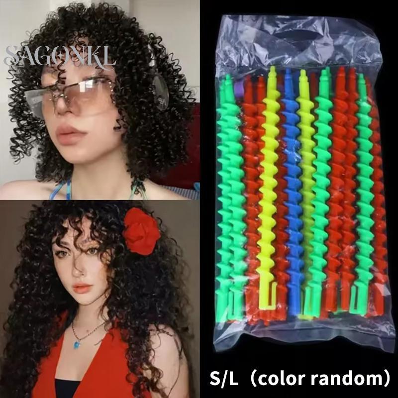 (TFT) Nhựa Xoắn Ốc Perm Sti Heatless Hair Curler Nữ Xoăn Hair Rollers Heatless Curls Cold Perm Bar D