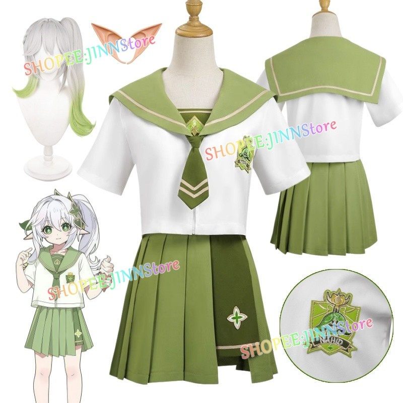 -JINN-NAHIDA JK Trang Phục GENSHIN TÁC ĐỘNG NAHIDA Cosplay JK Váy Đồng Phục Đảng Anime Lễ Hội Phù Hợ