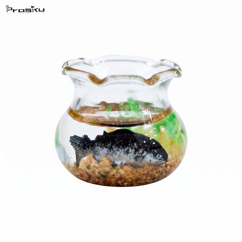 Nhà búp bê Fishbowl Rim loe Mini Fish Bowl Gravel Bottom Mini Bowl Tank