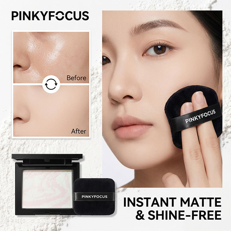 Pinky Pinky Pinky Focus Soft Mist Pressed Powder Concealer Oil Control Brightening Natural Makeup Se