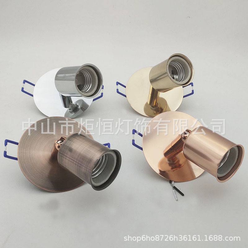 E27 Vít Gốm Chân Đế Gắn Đèn Trần Bật Đế Có Vòng Tròn Thùng Đèn Sửa Đổi Đèn DIY L9XJ