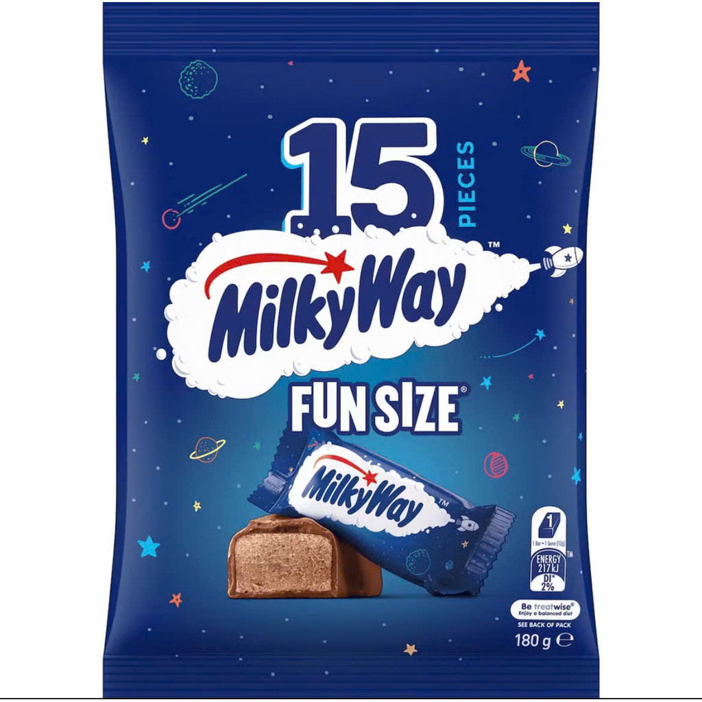 Socola sữa Milky Way Milk Chocolate Party Share Bag 15 Pieces 180g