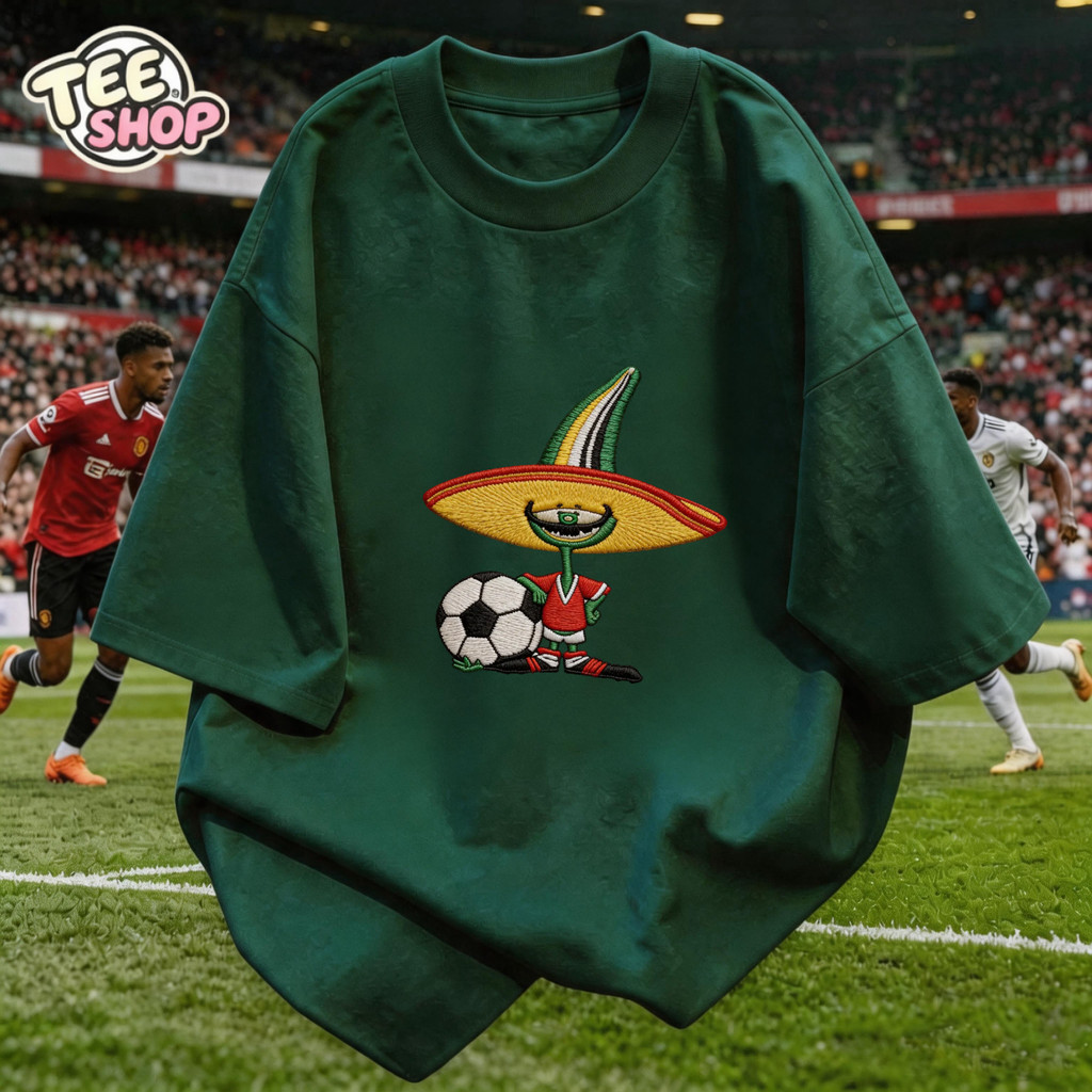 TEE · SHOP Áo Sơ Mi Cổ Tròn Quá Khổ Áo Thun Bóng Đá Cổ Điển Năm 1986 "Pique Mascota" Không Thu Nhỏ H