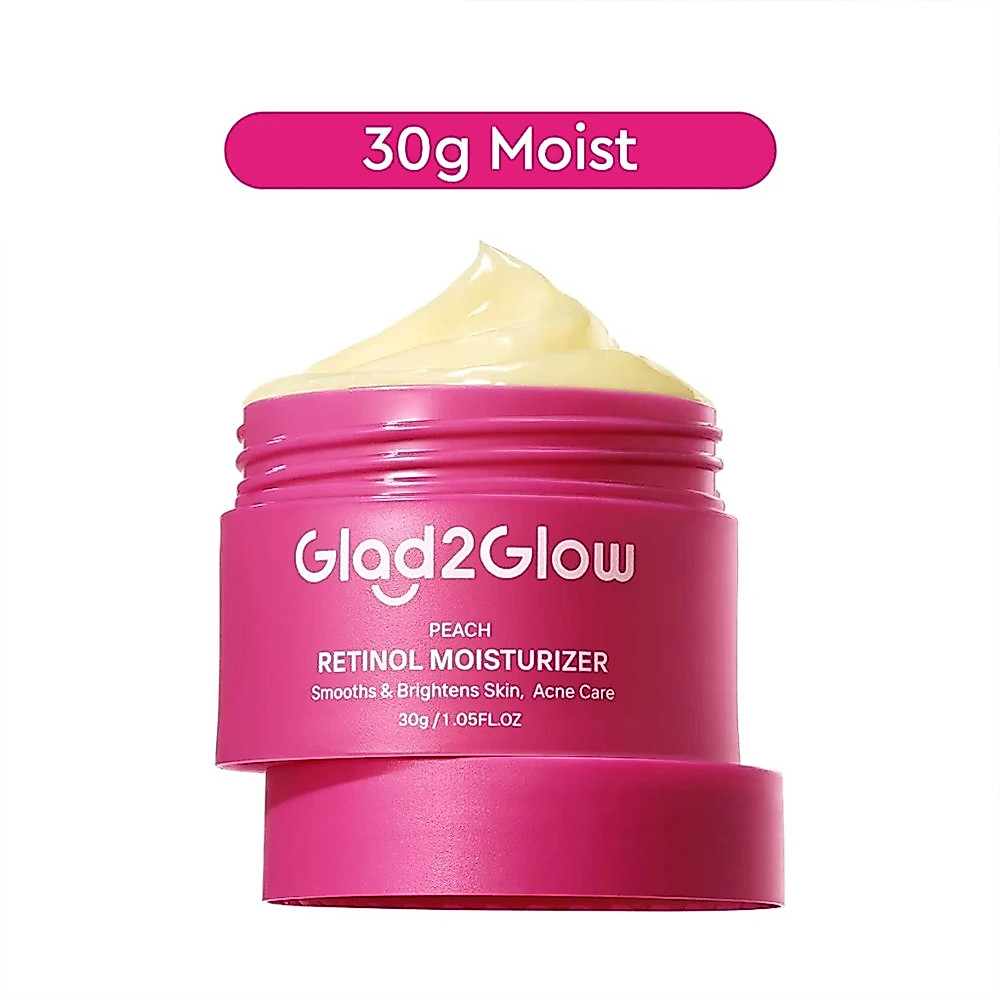 Glad2Glow Peach Retinol Moisturizer Day Night Face Cream 30g