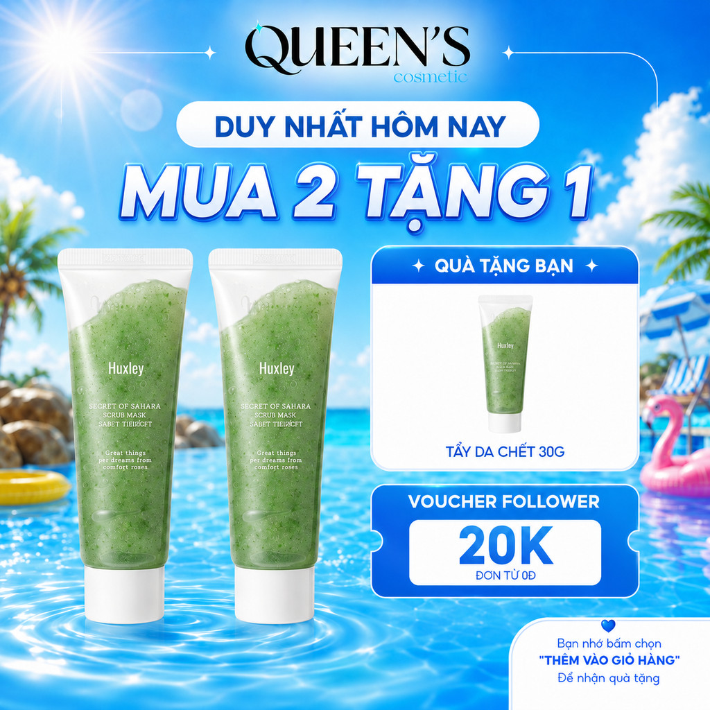 Combo 2 Tẩy Tế Bào Chết HUXLEY Scrub Mask Sweet Therapy 30g - Tặng 1 chai tẩy da chết Minisize 30g