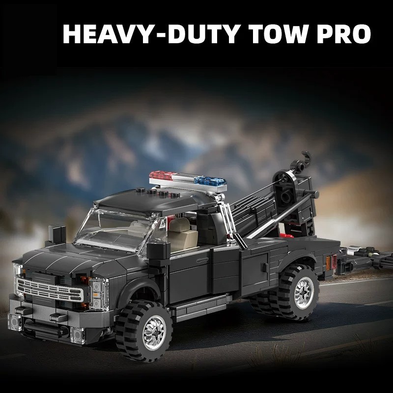 Leyi Khối Xây Dựng Ford F450 Xe Tải Volvo Trailer Xe Tải Phẳng Lắp Ráp Đồ Chơi
