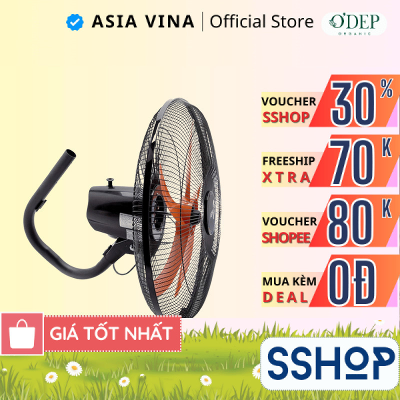 Thùng 2 quạt treo tường cổ cò Asia 80W, gió mạnh, tiếng êm, tiết kiệm điện L20002-DV0 - SSHOP SSA