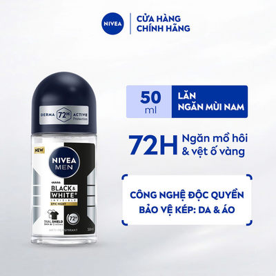 Lăn Ngăn Mùi NIVEA MEN Black & White Invisible Epic Night Hương Nước Hoa Phóng Khoáng (50ml) - 98960