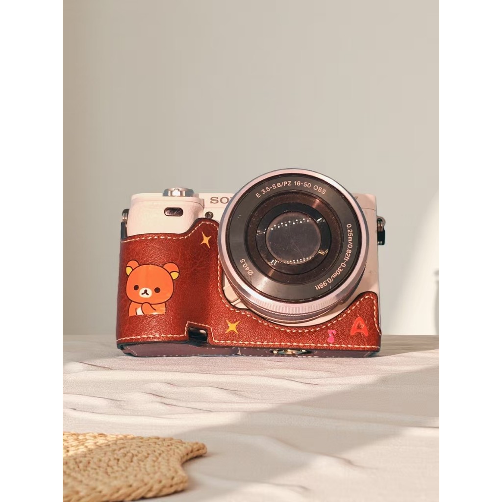 Hoạt Hình Hoạt Hình Túi Máy Ảnh Đế Ốp Lưng Camera Thích Hợp Cho Canon Sony R50 R100 ZV-E10 Cổ
