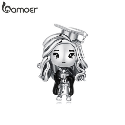 Mặt dây chuyền tốt nghiệp Bamoer Charm Girl DIY cho vòng tay Quà tặng cho nữ