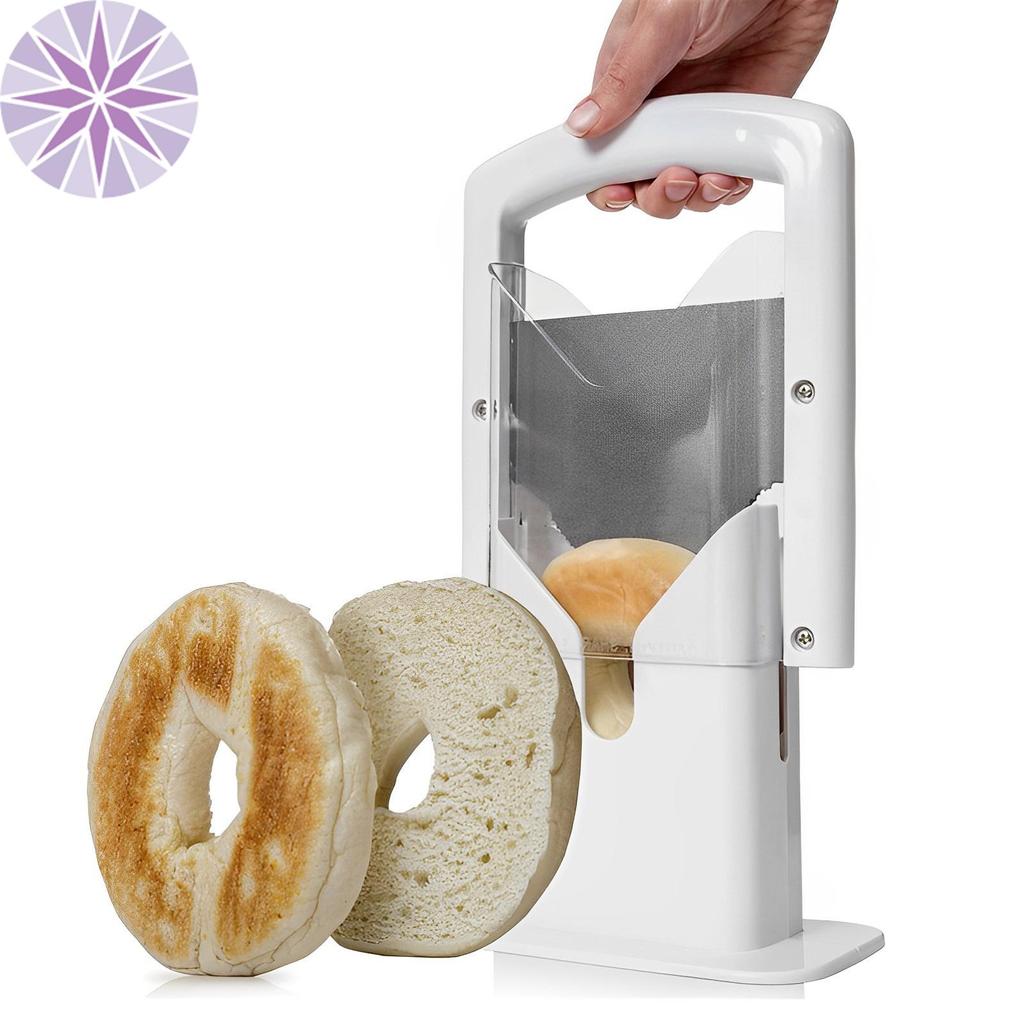 Máy cắt Bagel có tay cầm an toàn Máy thái Bagel gia đình Máy thái lát Bagel bằng thép không gỉ cắt c