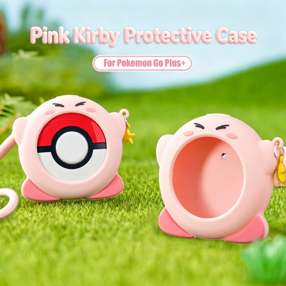 Ốp Bảo Vệ Silicon Màu Hồng Kirby Cho Pokemon Go Plus + Vỏ Mềm Chống Sốc Cho Thiết Bị Theo Dõi Giấc N