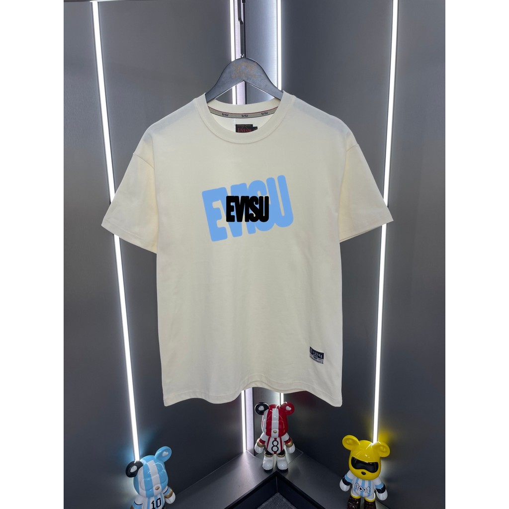 Evisu / Thần Tài 2026 Cổ Tròn Cổ Điển Áo Thun Ngắn Tay Nam Nữ Đơn Giản Cơ Bản Phong Cách Nhật Bản Th