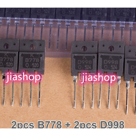 2 Cặp Chính Hãng (2 Chiếc B778 + 2 Chiếc D998) TO-3PF 2SB778 2SD998 KB778 KD998 KTB778 KTD998 TO3PF 
