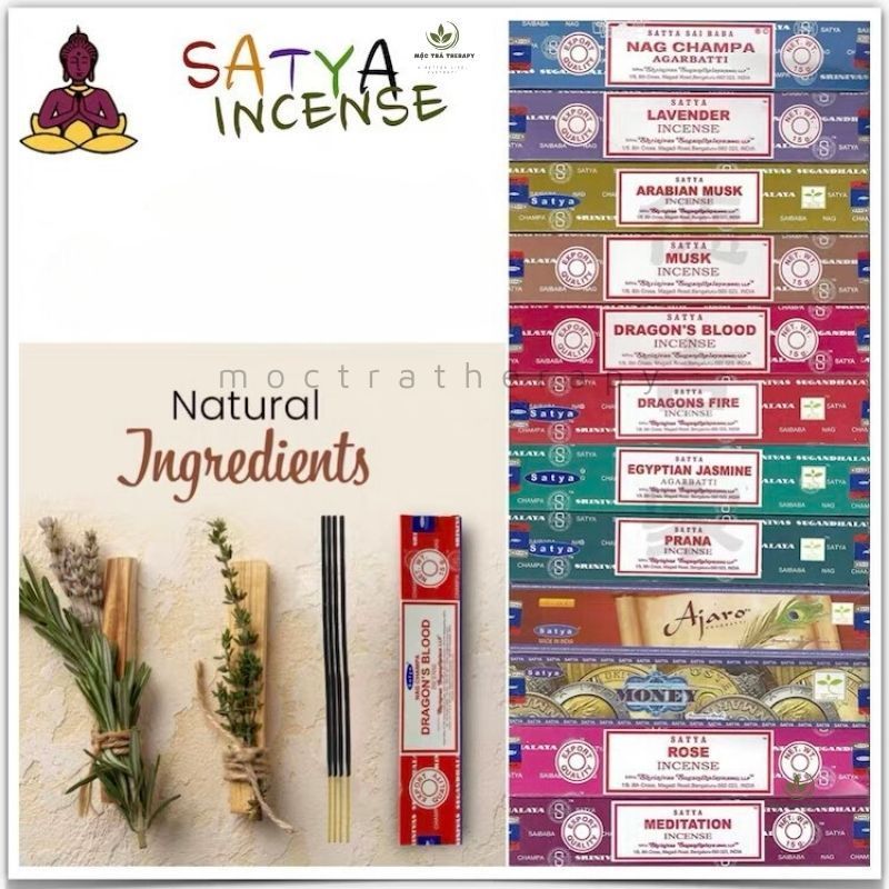 [HÀ NỘI] Nhang Thơm Ấn Độ, Nhang Satya Ấn Độ - Hộp 15g [12 thanh]