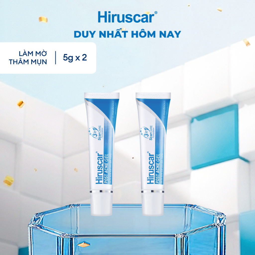 Bộ 2 Gel làm mờ sẹo mụn và thâm mụn Hiruscar Post Acne 5g
