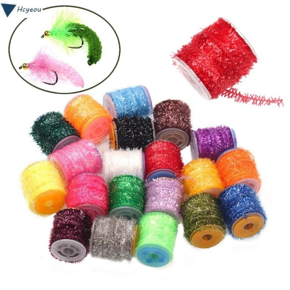 HCYEOU Fly Tying Chenille, Marabou Jig Ice Chenille Fly Fishing Line, Tying Jig Ruồi Mồi Fly Tying T