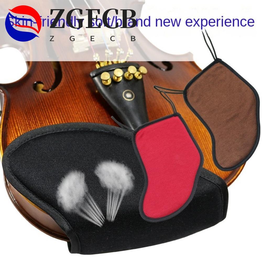 ZGECB Violin Vai Rest Pad, Cotton Đen / Đỏ Violin Chin Rest Pad, Fiddle Parts Soft Protector Cushion