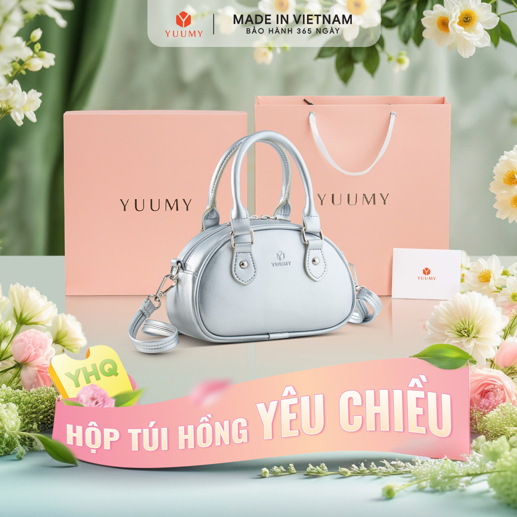 Bộ hộp quà YUUMY (Túi xách nữ YUUMY YTX93 + Hộp quà YHQ2 + Túi giấy YTG2 + Túi rút BVR3838 + Thiệp c