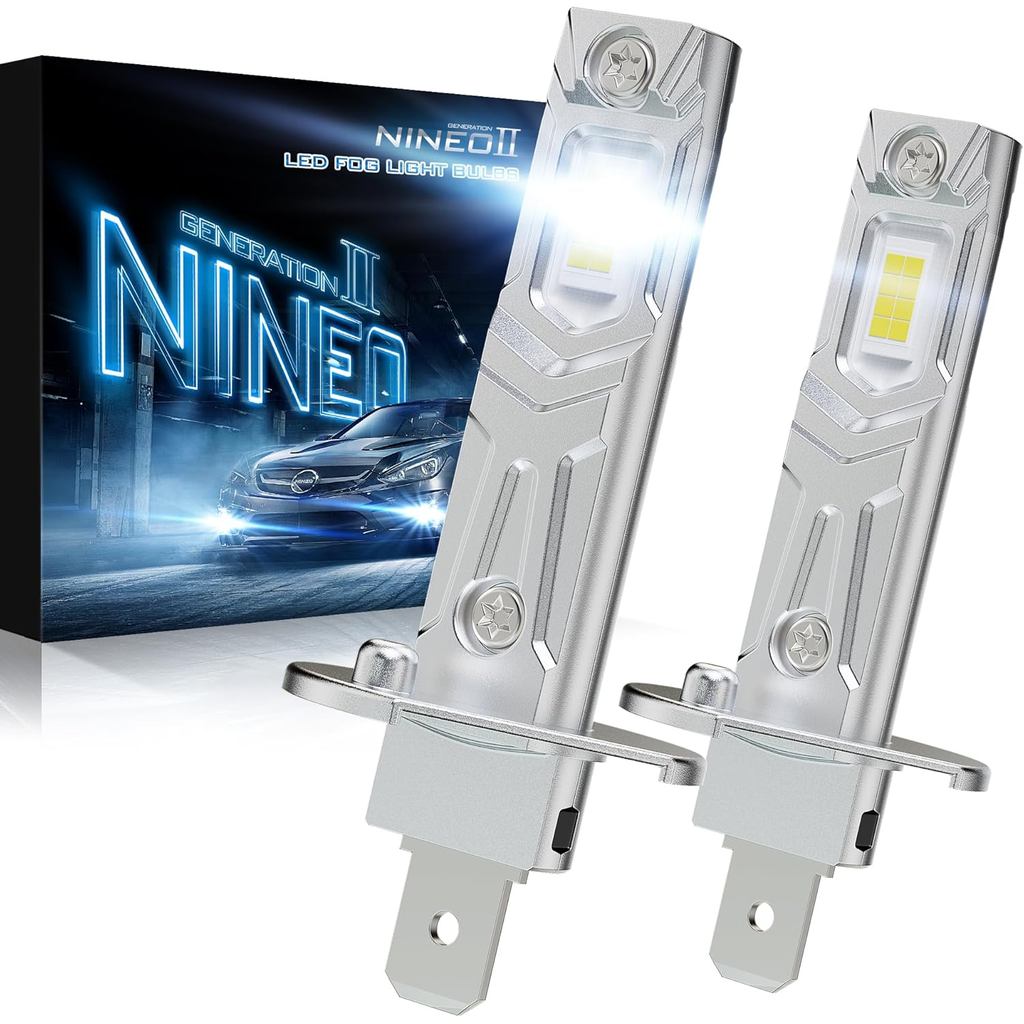 Bóng Đèn Sương Mù NINEO H1, Bóng Đèn H1 Kích Thước Mini 6500K Trắng 500% Siêu Sáng Lắp Đặt Dễ Dàng, 