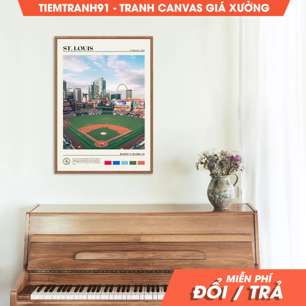 Tranh treo tường, Oil Paint, St Louis  Wall Art, St Louis Poster, St Louis Photo, St Louis Wall Deco