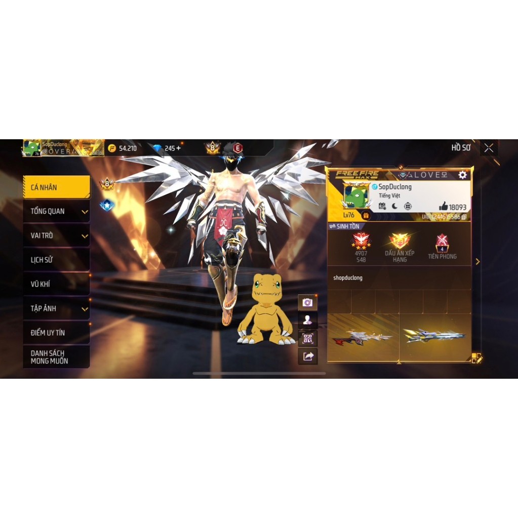 Gói Trải Nghiệm Game FF | DucLong Gaming | FF012 | Acc Ngẫu Nhiên – Có Skin Súng