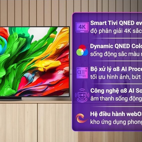 Smart Tivi QNED evo LG AI 4K 75 inch 75QNED86ASA 2025 - Điện Máy Kho Rẻ
