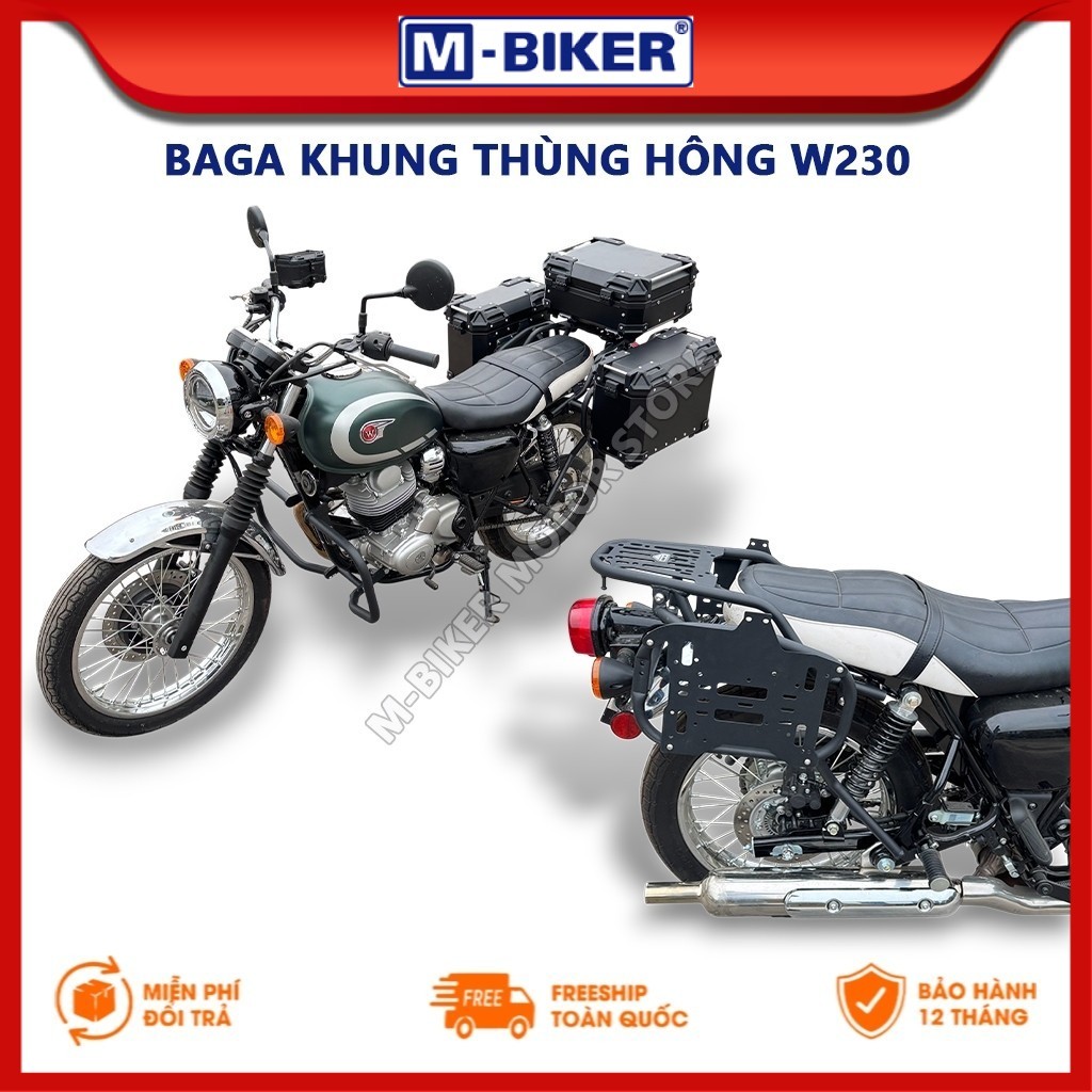 [M-Biker] Baga W230, Baga sau W230, Baga hông W230, Baga gắn thùng trên và thùng 2 bên dành cho W230